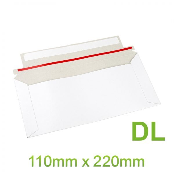 500X Card Mailer DL Size 110x220mm 300 GSM Envelope Tough Bag Replacement White