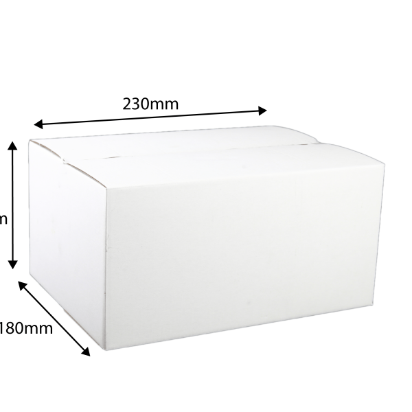 100x Mailing Box 230x180x130mm Regular Slotted Shipping Carton RSC White