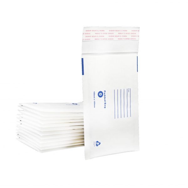 Bubble Mailer White Printed Padded Bag Envelope 100mmx180mm