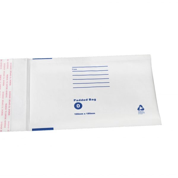 Bubble Mailer White Printed Padded Bag Envelope 100mmx180mm
