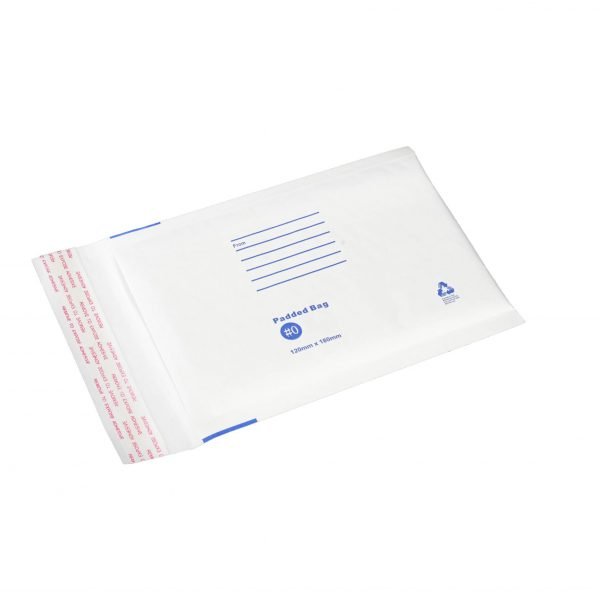 Bubble Mailer White Printed Padded Bag Envelope 120x180mm