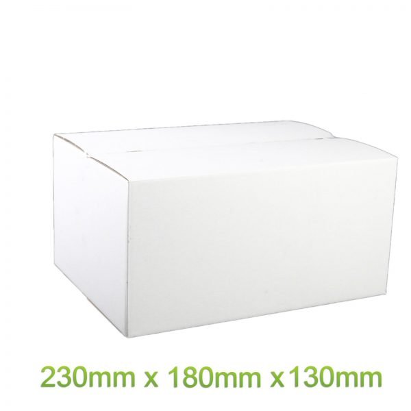 100x Mailing Box 230x180x130mm Regular Slotted Shipping Carton RSC White