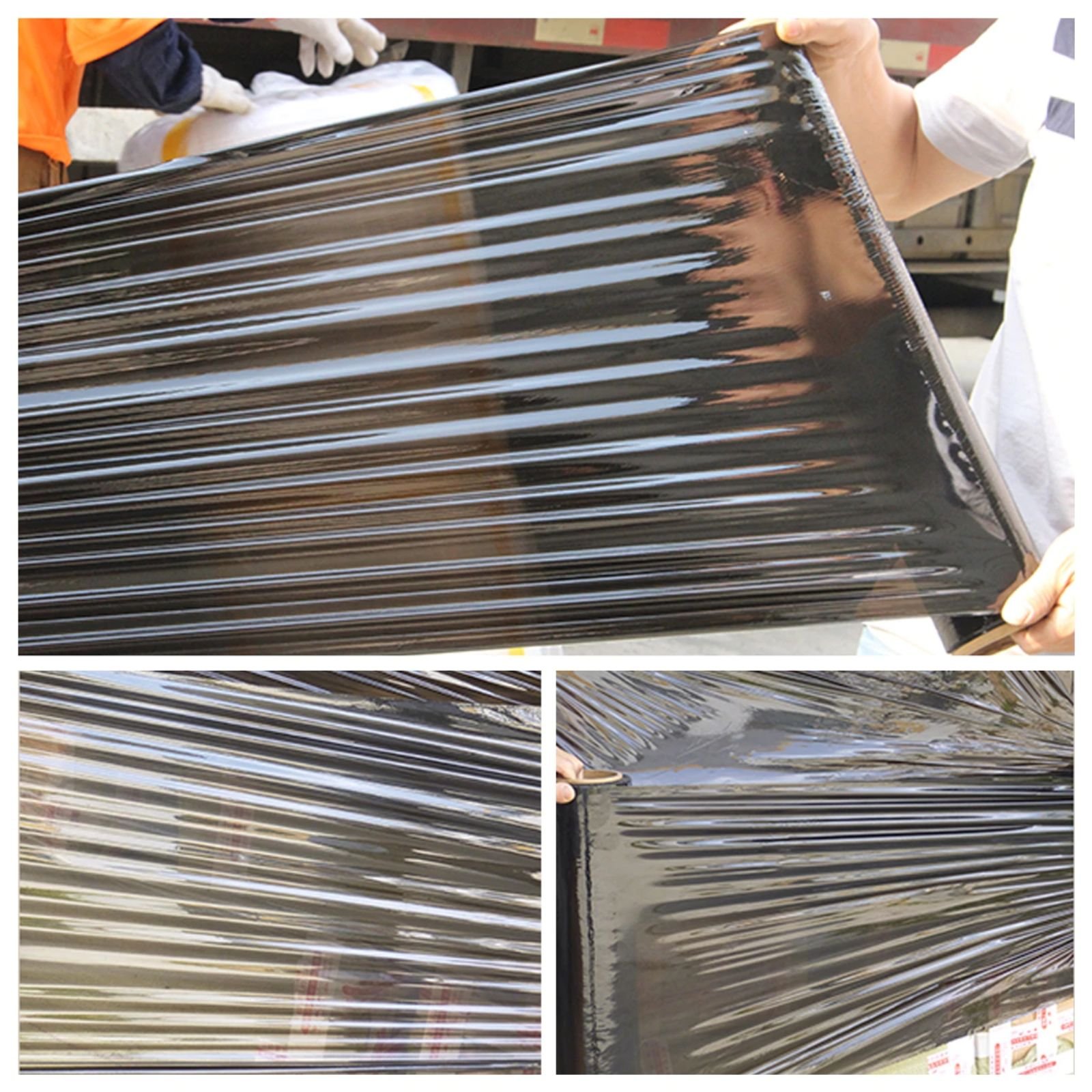 Stretch Film BLACK Hand Use 500mm x 400m 25UM Pallet Shrink Wrap 4 / 8 Rolls 2 Stretch Film BLACK Hand Use 500mm x 400m 25UM Pallet Shrink Wrap 4 / 8 Rolls