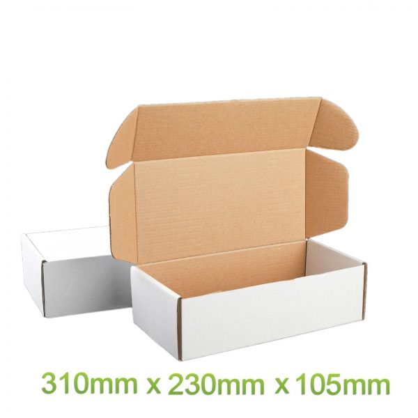 100X Mailing Box Diecut Carton 310x230x105mm A4 BM BX2 Size white