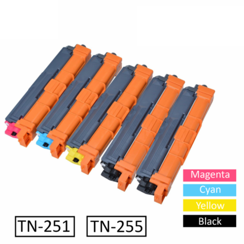 5x Toner TN251 TN255 for Brother MFC9140CDN MFC9335CDW MFC9340CDW HL3150CDN